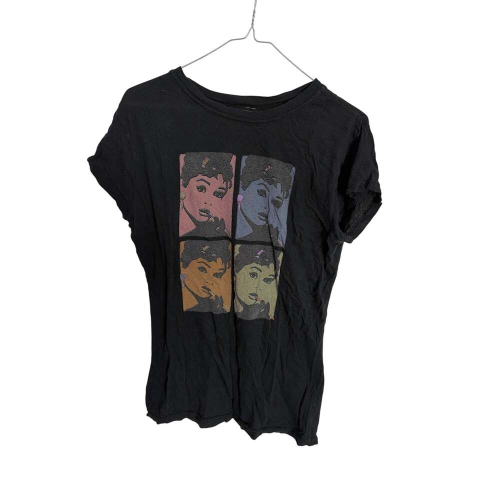 Audrey Hepburn Vintage Graphic Tee Shirt Black Large